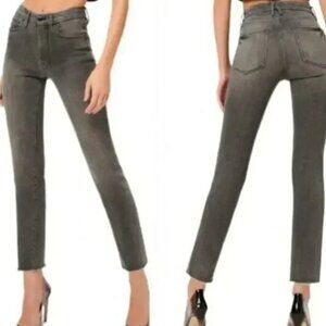 GOOD AMERICAN Good Classic Raw Hem Jeans GCRH625TFT size 12/31